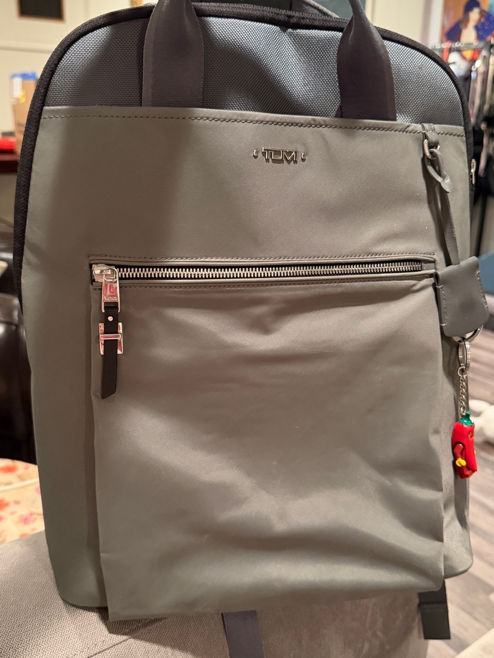 Tumi Olive Gray Men's Backpack with Black Accents - Picture 3 of 8